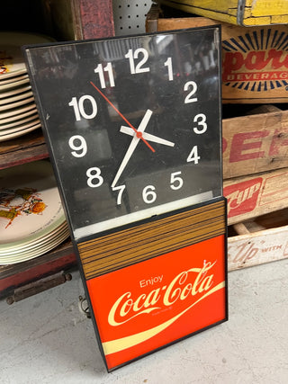 Vintage Enjoy Coca-Cola Lighted Electric Wall Clock - Working!