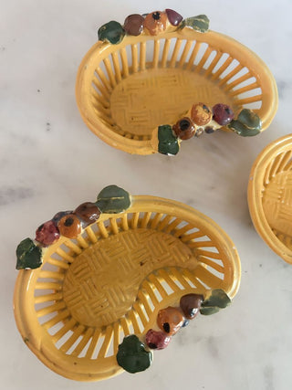 Set of 3 Italian Capodimonte-Style Porcelain Baskets
