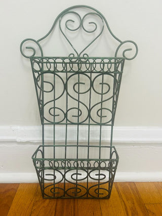 Vintage Hanging Wire Metal Mail Holder