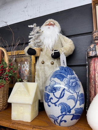 Santa in White Fur Coat