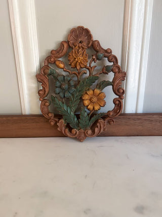 Burwood Floral Wall Plaque - Blue & Yellow