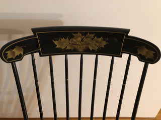 Vintage S. Bent & Bros Black and Gold Harvest Wood Hitchcock Style Rocking Chair Price is Firm