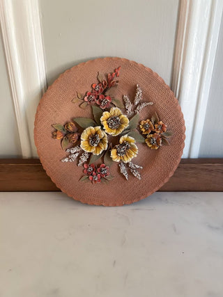 Raised Floral Design Wall Plaque