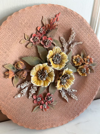 Raised Floral Design Wall Plaque