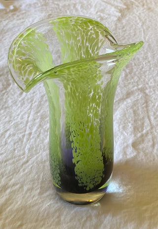 Vintage MCM hand blown art glass vase