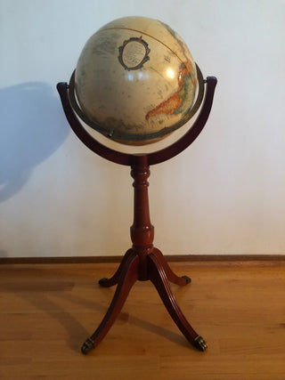 Vintage Replogle Globe on Wood Stand