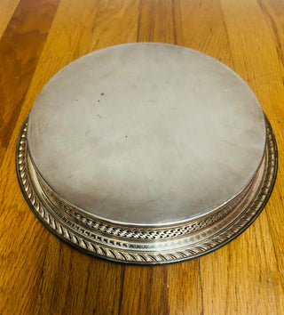 Vintage Etched Silver Plated Drinks Tray 9.5"