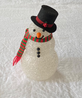 Vintage melted bead snowman