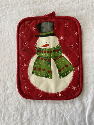 Christmas snowman potholders (set of 2)