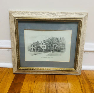 Vintage Framed Drawing- The Manor House Castle Combe