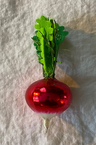 Vintage mercury glass radish ornament