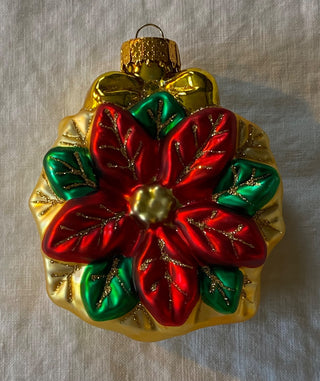 Vintage mercury glass poinsettia ornament