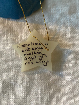 Angel gets it’s wings clay bell ornament