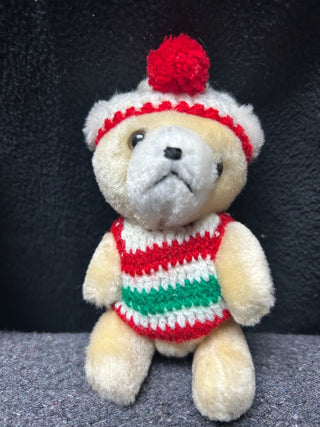 Bear with knitted sweater