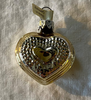 Vintage West German mercury glass heart ornament (set of 2)