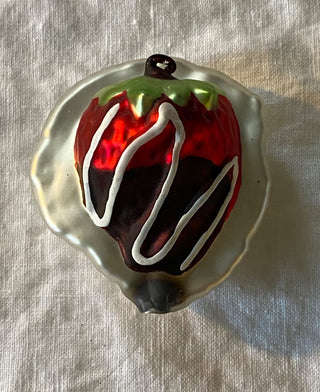 Vintage mercury glass strawberry ornament