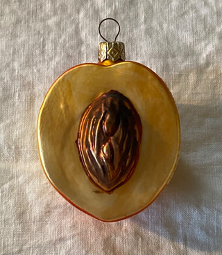 Vintage mercury glass peach ornament