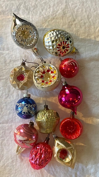 Vintage Shiny Brite ornaments collection (set of 12)