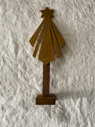 Vintage folk art holiday tabletop tree AS IS