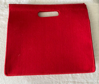 Red felt storage bag