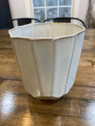 White ceramic planter