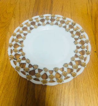 Vintage Milk Glass Forget-Me-Not Plate