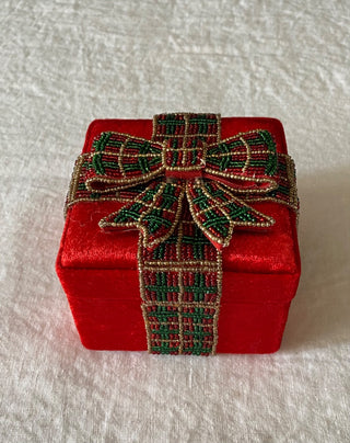 Vintage velvet and bead decor box