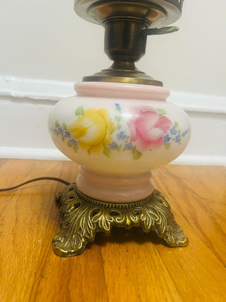 Antique Floral Hurricane Lamp