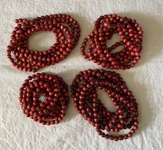 Vintage wooden cranberry garland 9ft strands (set of 4)