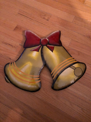 Vintage Painted Metal Hanging Bells