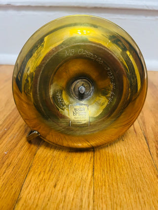 Solid Brass Candle Holder with Handle and Wood Stem