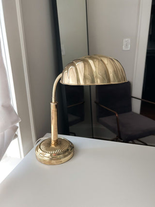Brass Clam Shell Adjustable Desk Lamp