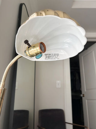 Brass Clam Shell Adjustable Desk Lamp