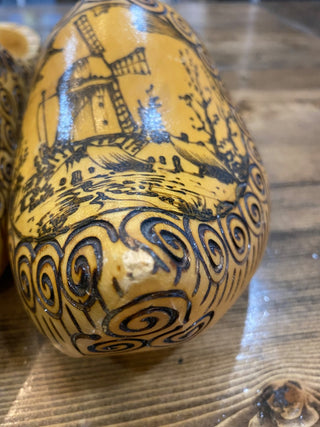 Etched Wooden Clog Pair