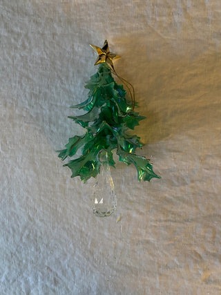 Vintage Christmas crystal sun catcher ornament
