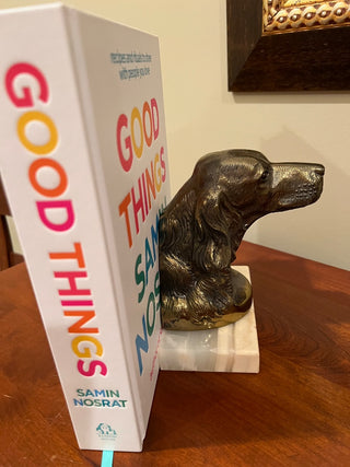Brass Pointer Dog Bookend/Doorstop on Marble Base