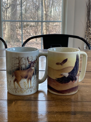 2pc Vintage Otagiri Nature Coffee Mugs