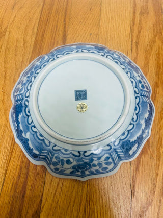 Japanese Blue and White Scalloped Plate