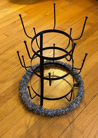 Vintage iron farmhouse mug rack