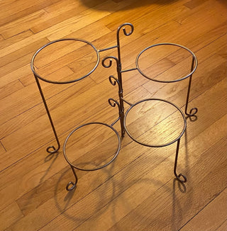 Vintage 4 tiered swivel adjustable plant stand 6” pot openings