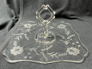 Etched Serving Platter w/handle