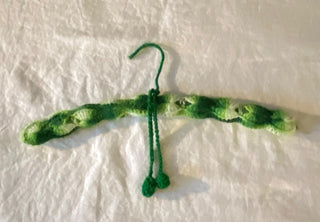 Vintage crocheted hanger green