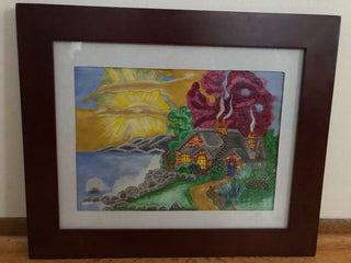 Vibrant Sunny Landscape Framed Art