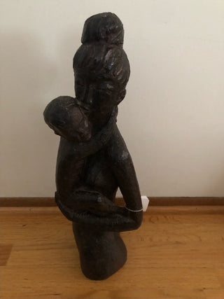 Leonardo Art Works Mother and Child, Black MCM Chalkware Statue - Price is Firm