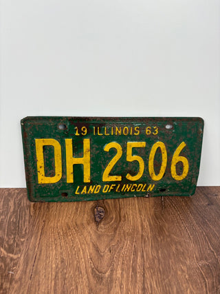 Vintage 1963 Illinois License Plate (1)