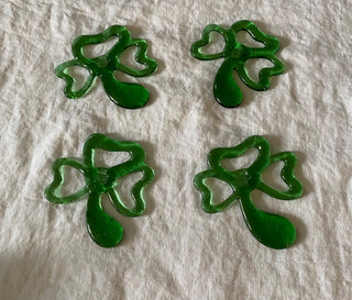 Vintage glass shamrock ornaments (set of 4)