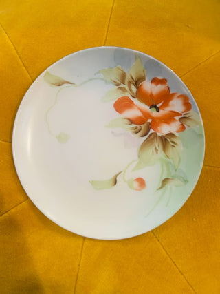 Vintage Red Rose Hand Painted Nippon Floral Plate
