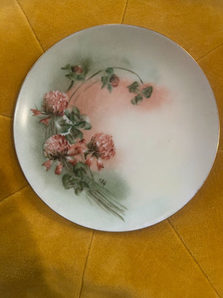 Vintage Hand Flowers and Green Leaves Painted Nippon Plate