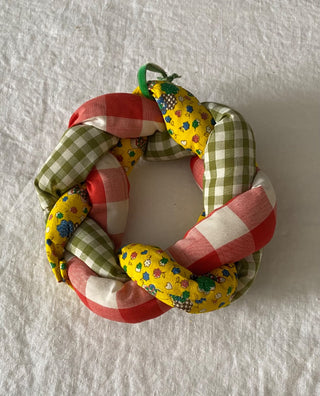 Vintage braided fabric wreath
