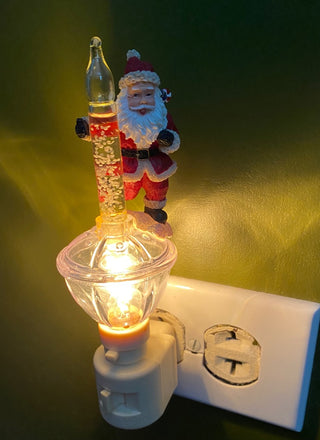 Vintage Santa bubble night light in box